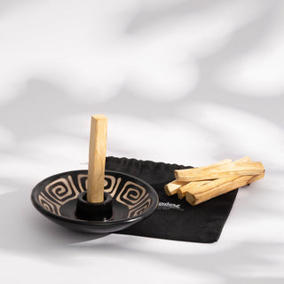 ceramic palo santo holder + 5 palo santo sticks