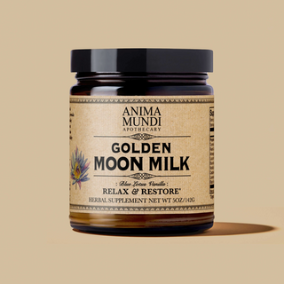 golden moon milk with blue lotus vanilla