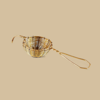woven small brass tea strainer